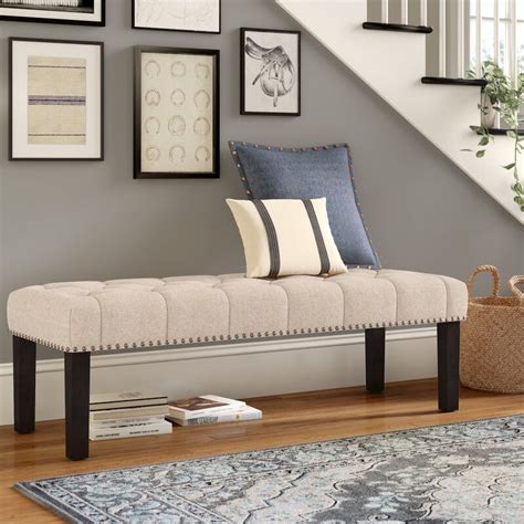 metal and fabric bench|upholstered benches for living room.